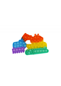 Jucarie antistres din silicon Flippy, Pop it Now and Flip It ,Excavator ,Multicolor ,Model 4