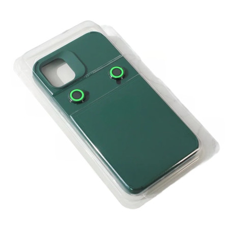 Husa Apple iPhone 15 Pro Max, Flippy, din Silicon Lichid, Interior din Microfibra, Lentile Fosforescente de Protectie Camera, Anti Amprenta, Rezistenta la Socuri, Verde