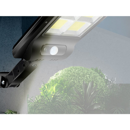 Lampa Solara De Exterior LED Flippy, 36 cm x 11.5 cm, 2880 Lumeni 120 COB LED 24 W - echivalent 192 W bec incadescent, IP65, Senzor de Miscare, Senzor de Lumina, 6 Grile, Alb Rece