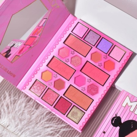 Paleta de Machiaj, KEVIN&COCO, 20 Culori Pink Girl, Fard de Pleoape si Blush, Roz