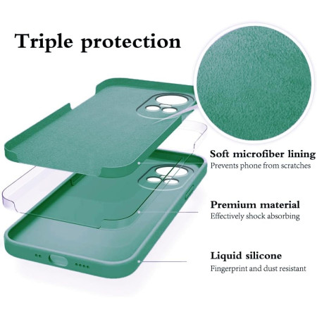 Husa de Protectie, Flippy, pentru Oppo Reno 10 5G, Liquid Silicone, cu Microfibra pe Interior, Protectie Antisoc, Compatibil Incarcare Wireless, Verde