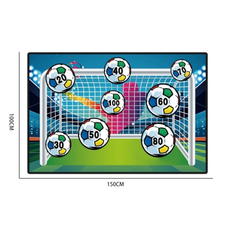 Set de Fotbal Flippy, Joc Recreativ pentru Copii, Minge cu Scai, Poarta din Material Textil, 150 x 100 cm, Multicolor