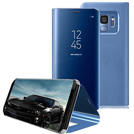 Husa Samsung Galaxy S9 Plus Flip Cover Oglinda Albastru