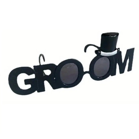 Ochelarii Decorativi, Flippy, Tema Nunta, Model Groom (Ginere), din Plastic, Negru