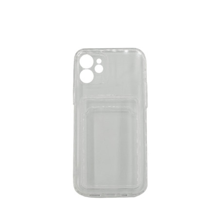 Husa protectie Flippy cu suport card compatibila cu Apple iPhone 11 Transparent