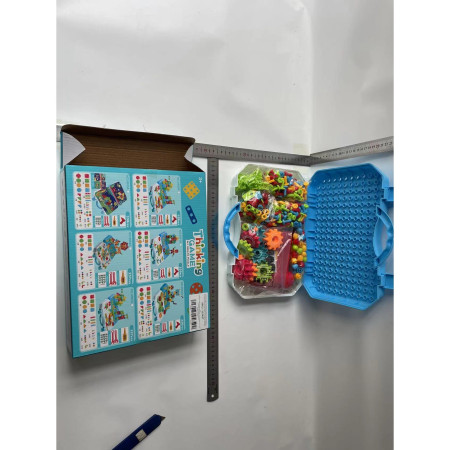 Jucarie Educativa Si Interactiva, Flippy, Set De Constructie Puzzle Din ABS Cu Bormasina Pentru Dezvoltatea Creativitatii Si A Indemanarii 2D si 3D, Valiza, +3, 31x7x25 cm, 336 Piese