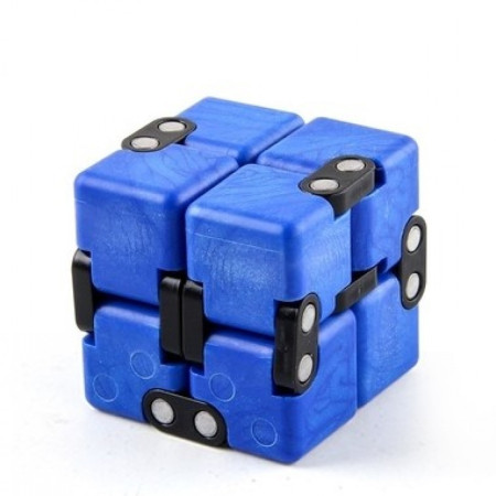 Cub antistres, Fidget Toy, Infinity Magic Cube, Albastru, 4x4x4 cm