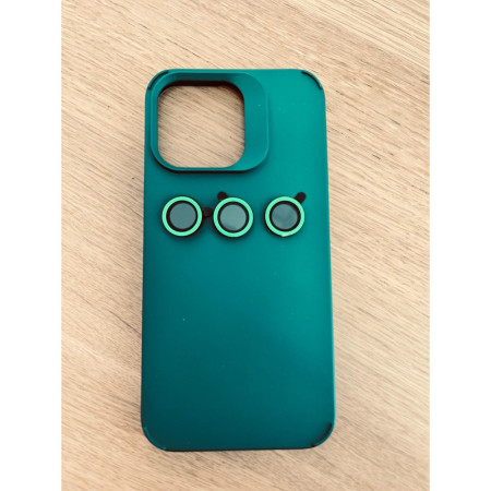 Husa Apple iPhone 15 Pro, Flippy, din Silicon Lichid, Interior din Microfibra, Lentile Fosforescente de Protectie Camera, Anti Amprenta, Rezistenta la Socuri, Verde