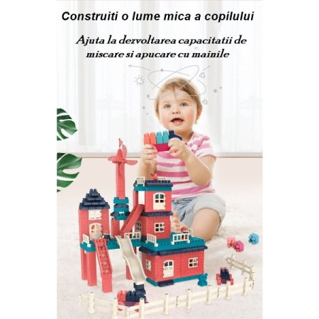 Set constuctii, Flippy, Casa si curte, 251 piese, Multicolor