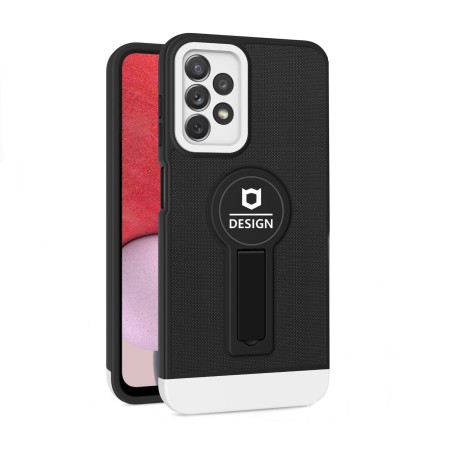 Husa Armor Design cu Stand pentru iPhone 12 Pro, Negru/Alb, Suport Auto Magnetic, Wireless Charge, Protectie Antisoc, Flippy