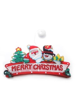 Decoratiune de Craciun pentru fereastra Flippy, Merry Christmas, cu LED-uri, 24 cm, alb cald