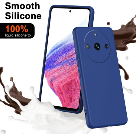 Husa de Protectie, Flippy, pentru Realme 11 Pro Plus, Liquid Silicone, cu Microfibra pe Interior, Protectie Antisoc, Compatibil Incarcare Wireless, Albastru