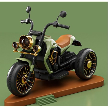 Motocicleta Electrica Flippy, cu Acumulator, Telecomanda, Bluetooth, Sistem Anti-Rasturnare, Sistem de Lumini si Sunet, 1-8 Ani, 93 x 48 x 63 cm, Verde