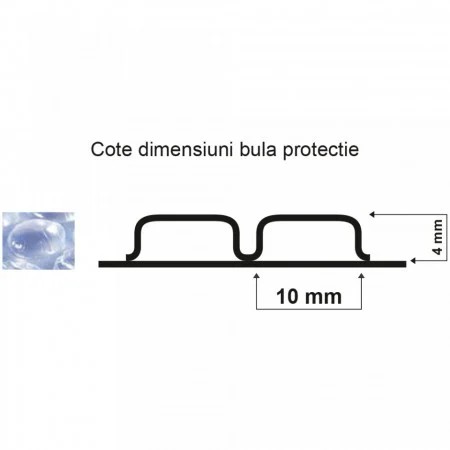 Folie cu Bule, Flippy, 50 gr/mp, 0.4 m latime x 100 m lungime, Transparent