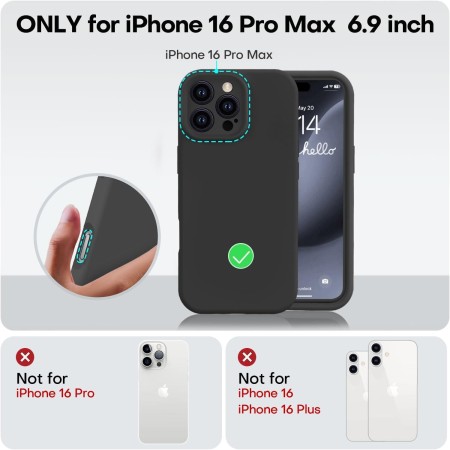 Husa de Protectie Matte TPU, Flippy, pentru Apple iPhone 16 Pro Max, Protectie Camera, Antisoc, Antizgariere, Antialunecare, Acoperire Completa, Negru