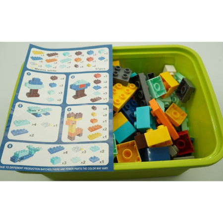 Set piese de constructii pentru copii, Flippy, Animal series, 134 piese, Multicolor