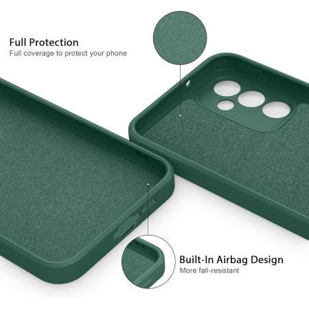 Husa de Protectie, Flippy, pentru Huawei P60 Pro, Liquid Silicone, cu Microfibra pe Interior, Protectie Antisoc, Compatibil Incarcare Wireless, Verde