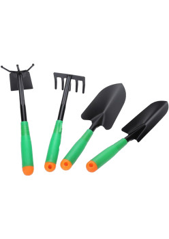 Set 4 Unelte de Gradina Flippy, pentru Plantare Prelucrare Sol si Ingrijire Plante, Material PVC si cardboard, 31.5 x 8.5 cm, verde