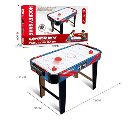 Masa Air Hockey Graffiti cu Picioare Lungi, Flippy, PVC, 2 Pucuri, Tabela Scor, 2 Impingatoare, 76x38x61 cm, Albastru