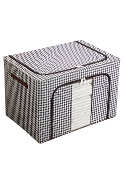 Cutie de Depozitare Pliabila, Flippy, Cu fermoar, 66 L, Textile, 50x40x33 cm, Design Zebra