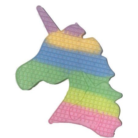 Jucarie Antistres Din Silicon, Pop It And Flip It, Unicorn, Fosforescent, Multicolor