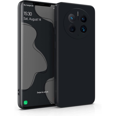 Husa de Protectie, Flippy, pentru Huawei Mate 50 Pro, Liquid Silicone, cu Microfibra pe Interior, Protectie Antisoc, Compatibil Incarcare Wireless, Negru