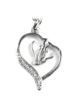 Pandantiv, Jolie Silver, Argint 925, Model Horses in Love, 16 x 20 mm, 1.6 g