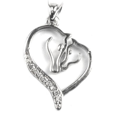 Pandantiv, Jolie Silver, Argint 925, Model Horses in Love, 16 x 20 mm, 1.6 g