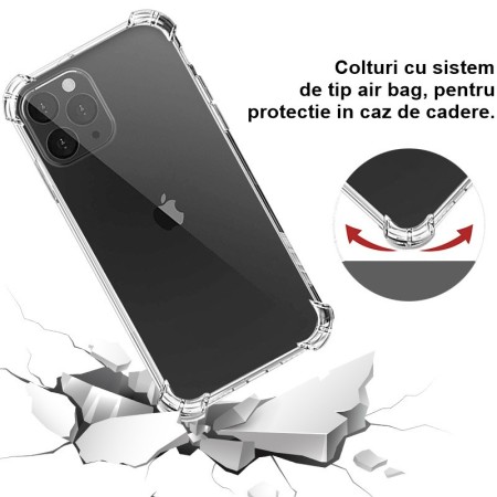 Husa protectie pentru Apple iPhone 15 Flippy, TPU, Antisoc, Protectie colturi, Rezistenta la impact, 1.5 mm, Transparenta