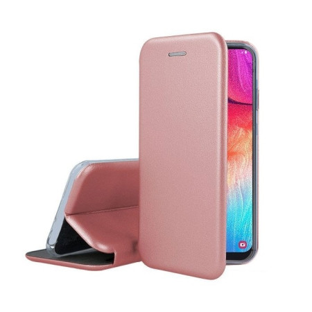 Husa de protectie Flippy compatibila cu Samsung Galaxy A40 Magnet Book Case Roz-Auriu