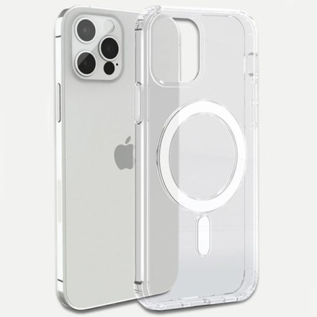 Husa protectie Flippy pentru iPhone 12 Pro Mag Safe, 2 in 1 incarcare si magnet, Silicone, Transparenta