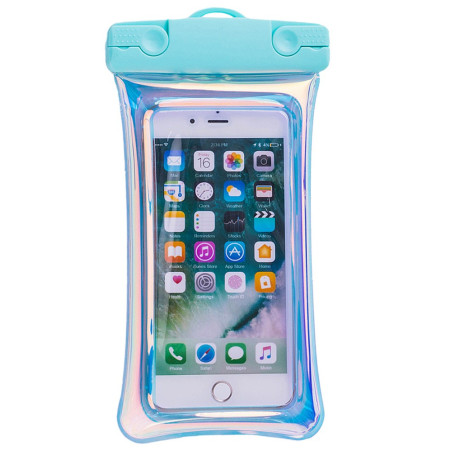 Husa subacvatica Holografica Waterproof Flippy, Snowproof, Universala, Impermeabila, cu Snur, pentru telefon sau documente, Bleu