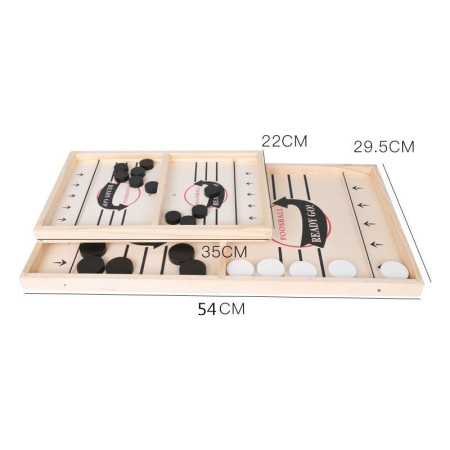 Joc Fooseball Interactiv, Flippy, Tip Hockey pe Gheata, din Lemn, 10 Piese de Joc, +4 Ani, 35 x 22 cm, Multicolor