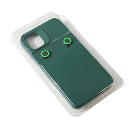 Husa Apple iPhone 13 Pro, Flippy, din Silicon Lichid, Interior din Microfibra, Lentile Fosforescente de Protectie Camera, Anti Amprenta, Rezistenta la Socuri, Verde