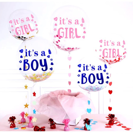 Sticker Autocolant, Flippy, Tematica Gender Reveal, Model Scris It's a Girl, 19.5x27.5 cm, Roz