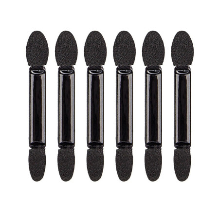 Set 20 de pensule make-up, cap dublu, 6.2 cm, negru