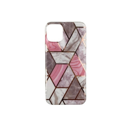 Husa protectie pentru Apple iPhone 11 Pro Max Soft IMD TPU Marble Geometric Alb