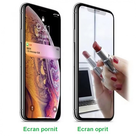 Folie de Protectie, Flippy, pentru iPhone 15 Plus, Tempered Glass Mirror 8D, Efect Oglinda, HD, Verde