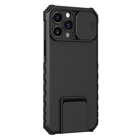 Husa Defender cu Stand pentru Samsung Galaxy A03, Negru, Suport reglabil, Antisoc, Protectie glisanta pentru camera, Flippy