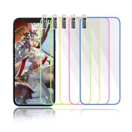 Folie de Sticla Securizata pentru Apple iPhone 15 Pro, Flippy, Luminous, Margine Fosforescenta Neon din Silicon, Mat, Anti-Amprenta, Protectie Completa, 9H, Alb