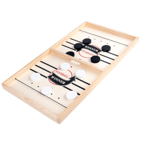 Joc Fooseball Interactiv, Flippy, Tip Hockey pe Gheata, din Lemn, 10 Piese de Joc, +4 Ani, 54 x 29 cm, Multicolor