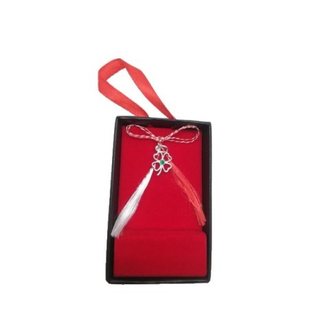 Martisor Argint 925 Trifoi cu Piatra 5cm x 8cm