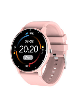 Ceas smartwatch si bratara fitness Flippy ZL02D, oxigen, ritm cardiac, pedometru, notificari, IP67, Compatibil cu Android/iOS, vibratii, multi sport, Roz