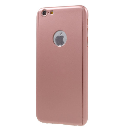 Husa Apple iPhone 6/6S Full Cover 360 Roz Auriu + Folie de protectie