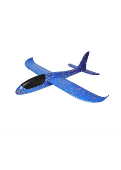 Avion planor din polistiren in punga , lungime 47 cm , Albastru , Flippy