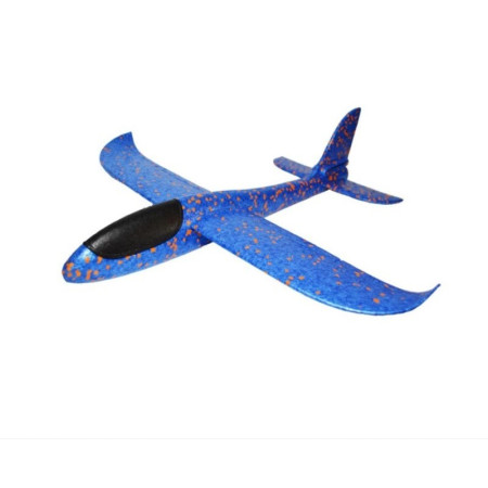 Avion planor din polistiren in punga , lungime 47 cm , Albastru , Flippy