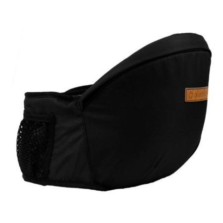 Port-Bebe Ergonomic Ajustabil cu Scaun, 3 Pozitii, Bumbac Respirabil, pentru Copii 0-3 Ani, 20 kg Maxim, Negru