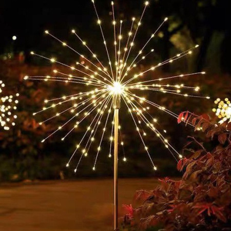 Lampa solara sub forma de artificii, 120 LED-uri, alb cald, Flippy