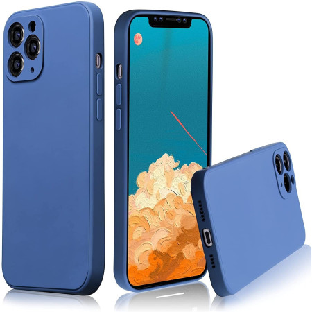 Husa protectie compatibila cu Apple iPhone 11 Pro Liquid Silicone Case Albastru inchis