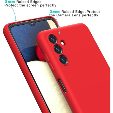 Husa de Protectie, Flippy, pentru Samsung Galaxy S23 FE, Liquid Silicone, cu Microfibra pe Interior, Protectie Antisoc, Compatibil Incarcare Wireless, Rosu